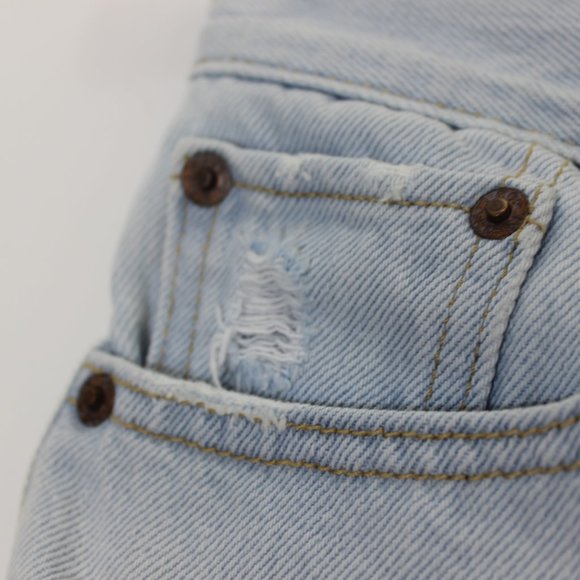 LEVIS Button Fly Cut Off Jean Shorts Distressed 26 - Picture 8 of 11
